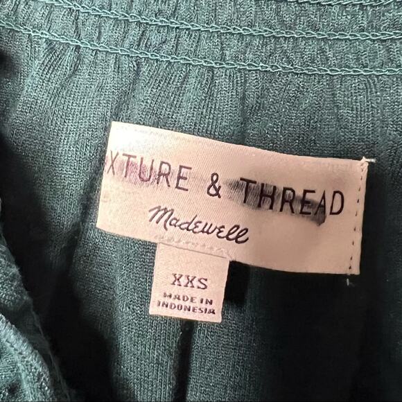 MADEWELL / Texture & Thread teal green Clipdot Ruffle top / XXS - Picture 5 of 7